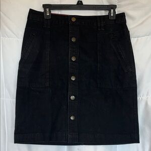 Tommy Hilfiger Black Snap Close Pencil Denim Skirt Size 4